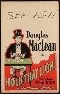 1b1575 HOLD THAT LION WC 1926 art of Douglas MacLean playing cards in tuxedo but no pants, rare!