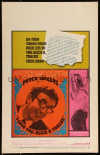 1b1582 I LOVE YOU, ALICE B. TOKLAS WC 1968 Peter Sellers eats turned-on marijuana brownies!