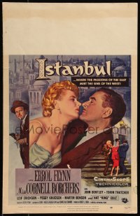 1b1590 ISTANBUL WC 1957 Errol Flynn & Cornell Borchers in Turkey's city of a thousand secrets!