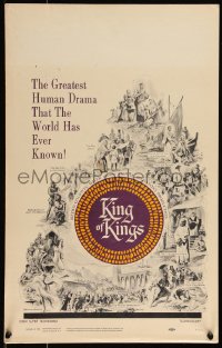 1b1601 KING OF KINGS WC 1962 Nicholas Ray epic, different montage art of Biblical scenes!