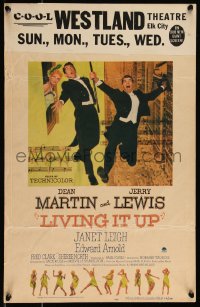 1b1615 LIVING IT UP WC 1954 sexy Janet Leigh with wacky Dean Martin & Jerry Lewis in tuxedos!