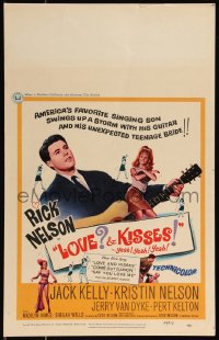 1b1621 LOVE & KISSES WC 1965 Ricky Nelson playing guitar, not rock & roll but Rick & roll, rare!