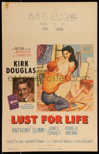 1b1624 LUST FOR LIFE WC 1956 wonderful artwork of Kirk Douglas as artist Vincent Van Gogh!