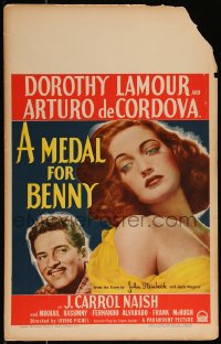 1b1627 MEDAL FOR BENNY WC 1945 ultra sexy close up of Dorothy Lamour, Arturo de Cordova, Steinbeck!