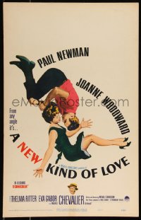 1b1642 NEW KIND OF LOVE WC 1963 Paul Newman loves Joanne Woodward, great romantic image!