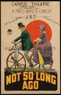 1b1648 NOT SO LONG AGO WC 1925 art of Betty Bronson & Ricardo Cortez on tandem bicycle, ultra rare!