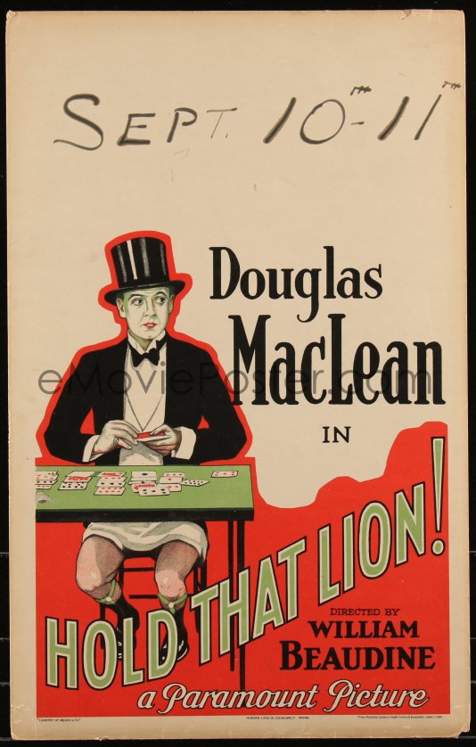 eMoviePoster.com: 1b1575 HOLD THAT LION WC 1926 art of Douglas MacLean ...