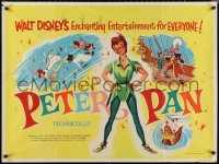 1c0606 PETER PAN British quad R1965 Walt Disney animated cartoon fantasy classic, great art!