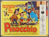 1c0607 PINOCCHIO British quad R1970s Disney's classic cartoon wooden boy who wants to be real!