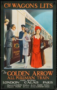 1c0118 GOLDEN ARROW ALL PULLMAN TRAIN 24x39 English commercial poster 1970s cool reprint!