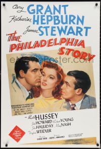 1c0138 PHILADELPHIA STORY 27x40 commercial poster 1980s Katharine Hepburn, Grant, James Stewart!