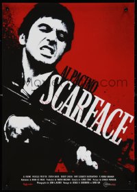 1c0549 SCARFACE French 17x23 R2013 Al Pacino as Tony Montana with gun, Brian De Palma, Oliver Stone