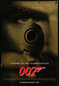 1c1147 GOLDENEYE advance DS 1sh 1995 Pierce Brosnan as James Bond 007, cool gun & eye close up!