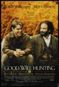 1c1149 GOOD WILL HUNTING 1sh 1997 great image of smiling Matt Damon & Robin Williams!