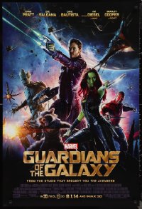 1c1159 GUARDIANS OF THE GALAXY advance DS 1sh 2014 Zoe Saldana, Marvel Comics sci-fi!