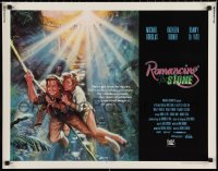 1c0954 ROMANCING THE STONE 1/2sh 1984 Robert Zemeckis, art of Michael Douglas & Kathleen Turner!