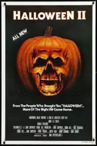 1c1163 HALLOWEEN II 1sh 1981 cool jack-o-lantern skull image, more of the night HE came home!