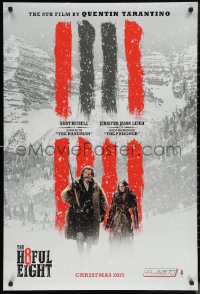 1c1177 HATEFUL EIGHT teaser DS 1sh 2015 great image of Kurt Russell and Jennifer Jason Leigh!