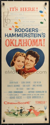 1c0988 OKLAHOMA insert 1956 Gordon MacRae, Shirley Jones, Rodgers & Hammerstein musical!