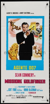 1c0355 GOLDFINGER Italian locandina R1970s different art of Sean Connery as James Bond 007!