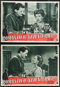 1c0411 GUNFIGHTER set of 7 Italian 14x19 pbustas 1950 Gregory Peck as Johnny Ringo & Helen Westcott!