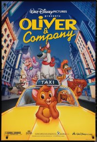 1c1320 OLIVER & COMPANY DS 1sh R1996 Disney cartoon cats & dogs in New York City!