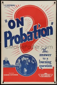 1c1321 ON PROBATION 1sh R1940s Monte Blue, Lucile Browne, the answer to a burning question!