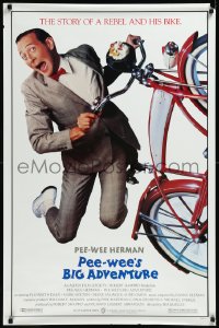 1c1332 PEE-WEE'S BIG ADVENTURE 1sh 1985 Tim Burton, best image of Paul Reubens & his beloved bike!