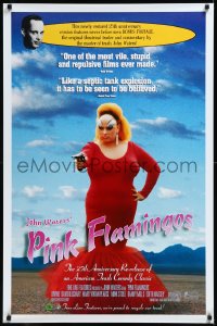 1c1334 PINK FLAMINGOS 1sh R1997 Divine, Mink Stole, John Waters, proud to recycle their trash!