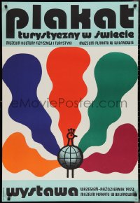 1c0743 PLAKAT TURYSTYCZNY W SWIECIE exhibition Polish 26x39 1973 wild art by Jan Mlodozeniec!