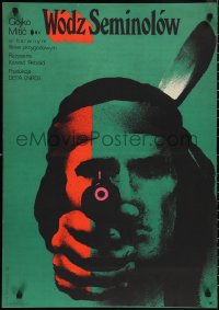 1c0708 OSCEOLA Polish 23x33 1972 Mieczyslaw Wasilewski art of Native American pointing gun!