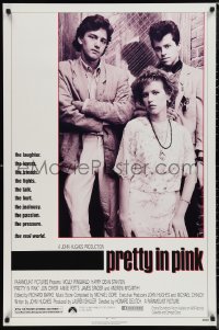 1c1341 PRETTY IN PINK 1sh 1986 great portrait of Molly Ringwald, Andrew McCarthy & Jon Cryer!