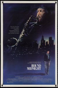 1c1374 ROUND MIDNIGHT 1sh 1986 Dexter Gordon, saxophone, Steven Chorney art!