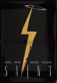 1c1380 SAINT foil teaser 1sh 1997 Val Kilmer, Elisabeth Shue, cool gold lightning bolt design!