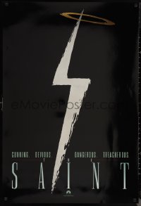 1c1379 SAINT foil teaser 1sh 1997 Val Kilmer, Elisabeth Shue, cool silver lightning bolt design!