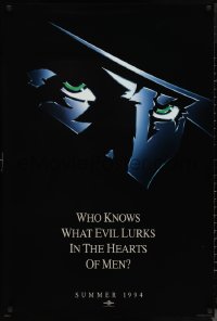 1c1391 SHADOW teaser 1sh 1994 Alec Baldwin knows what evil lurks in the hearts of men!