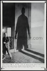 1c1392 SHADOWS & FOG int'l 1sh 1992 cool photographic image of Woody Allen by Brian Hamill!