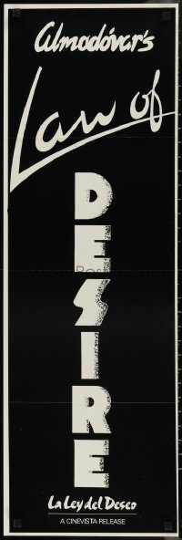 1c0211 LAW OF DESIRE 12x38 special poster 1987 Pedro Almodovar's La ley del deseo, different!