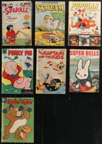 1d0444 LOT OF 7 COMIC BOOKS 1940s Sparkle, Scream, Porky Pig, Captain and the Kids & more!