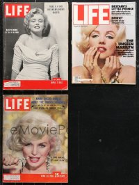 1d0628 LOT OF 3 LIFE MAGAZINES WITH MARILYN MONROE COVERS 1952-1982 great images & articles!