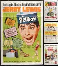 1d0382 LOT OF 7 FOLDED 1950S-60S ONE-SHEETS FROM JERRY LEWIS MOVIES 1950s-1960s cool images!