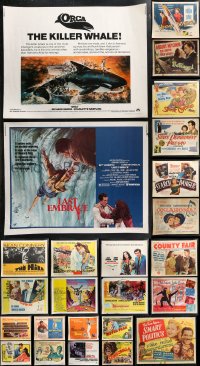 1d0991 LOT OF 29 MOSTLY UNFOLDED HALF-SHEETS 1940s-1970s great images from a variety of movies!