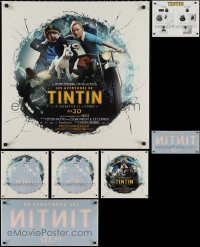 1d1044 LOT OF 7 ADVENTURES OF TINTIN FRENCH WINDOW STICKERS & CLINGS 2011 Steven Spielberg!