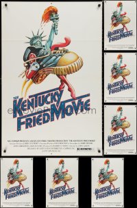 1d0375 LOT OF 7 FOLDED KENTUCKY FRIED MOVIE ONE-SHEETS 1977 John Landis, wacky tennis shoe art!