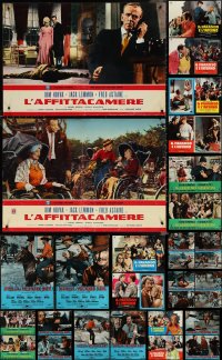 1d0980 LOT OF 36 FORMERLY FOLDED 19X27 ITALIAN PHOTOBUSTAS 1960s-1970s a variety of movie scenes!