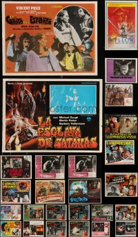 1d0146 LOT OF 32 MEXICAN LOBBY CARDS ON THINNER PAPER 1970s-1980s scenes from a variety of movies!