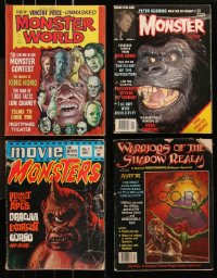 1d0478 LOT OF 3 MONSTER MAGAZINES & 1 COMIC BOOK 1970s-1980s filled with great images & articles!