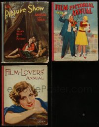 1d0746 LOT OF 3 ENGLISH ANNUAL HARDCOVER MOVIE BOOKS 1933-1939 Picture Show, Film Pictorial!