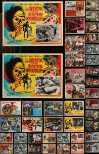 1d0145 LOT OF 34 HORROR/SCI-FI MEXICAN LOBBY CARDS 1960s-1980s incomplete sets from several movies!