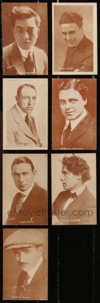 1d0785 LOT OF 7 MALE SILENT MOVIE STAR POSTCARDS 1920s D.W. Griffith, Sessue Hayakawa & more!